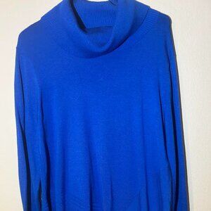New With Tags-Beautiful Blue Cowl Neck Sweater Size Large